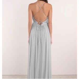 Tobi Silver Plunge V-Neck Maxi Gown